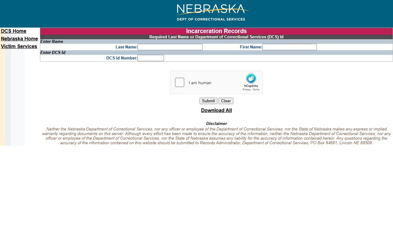 Holt County booking photos NDCS sentenced prisoner locator distinction