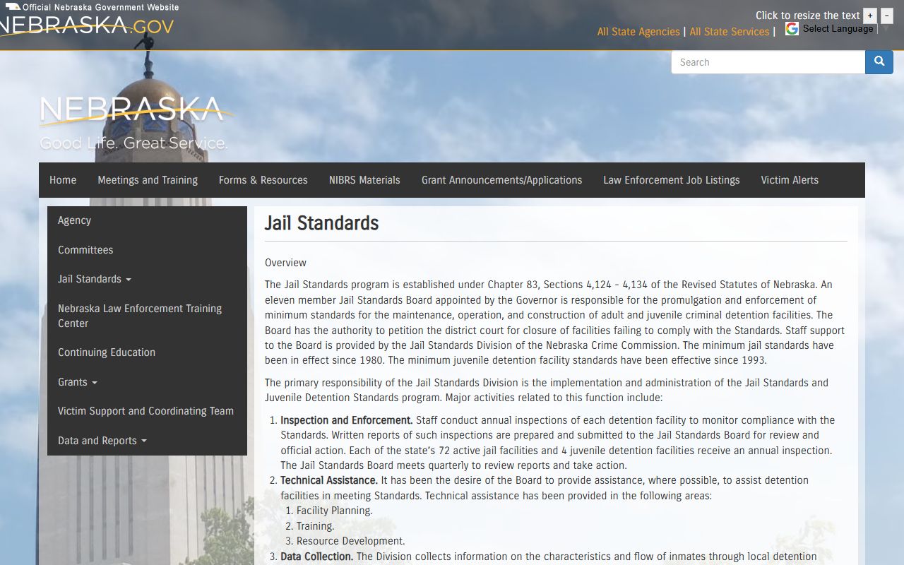 Holt County jail mugshots Nebraska jail standards records context
